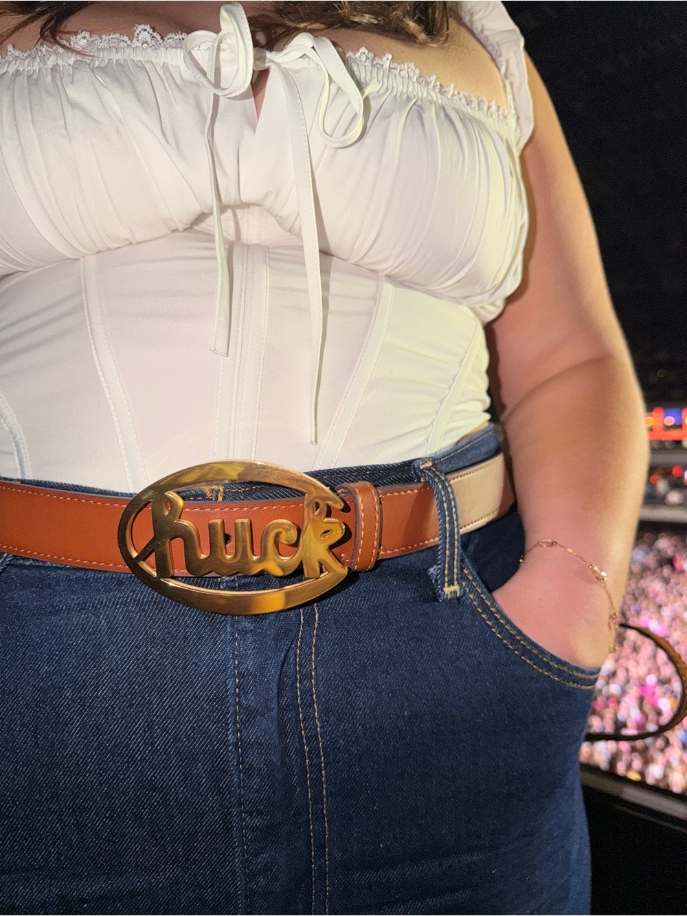 Gold Chuck Timely Belt Buckle for Role Model Chuck on Tour - Picture 4 of 5